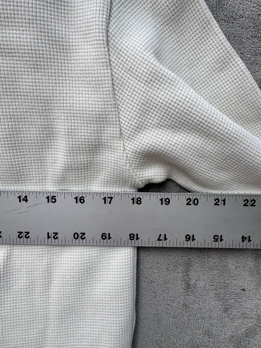 Palace Waffle Longsleeve Spellout Top Soft White/Burgundy gallery