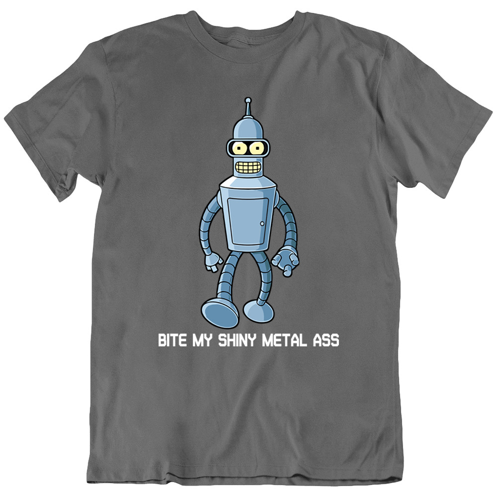 Bite My Shiny Metal Bender Futurama Cartoon TV Show T Shirt Tee Gift New gallery