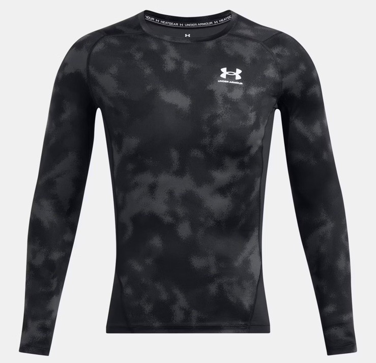 UNDER ARMOUR MEN’S HEAT GEAR MEDIUM COMPRESSION FIT L/S BLACK SHIRT NEW 1387386