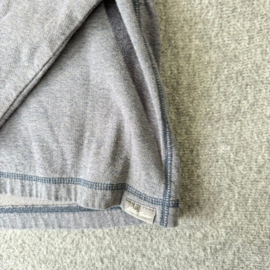 Eddie Bauer Mens XL Gray Long Sleeve Cotton Crewneck T-Shirt Contrast Stitching gallery