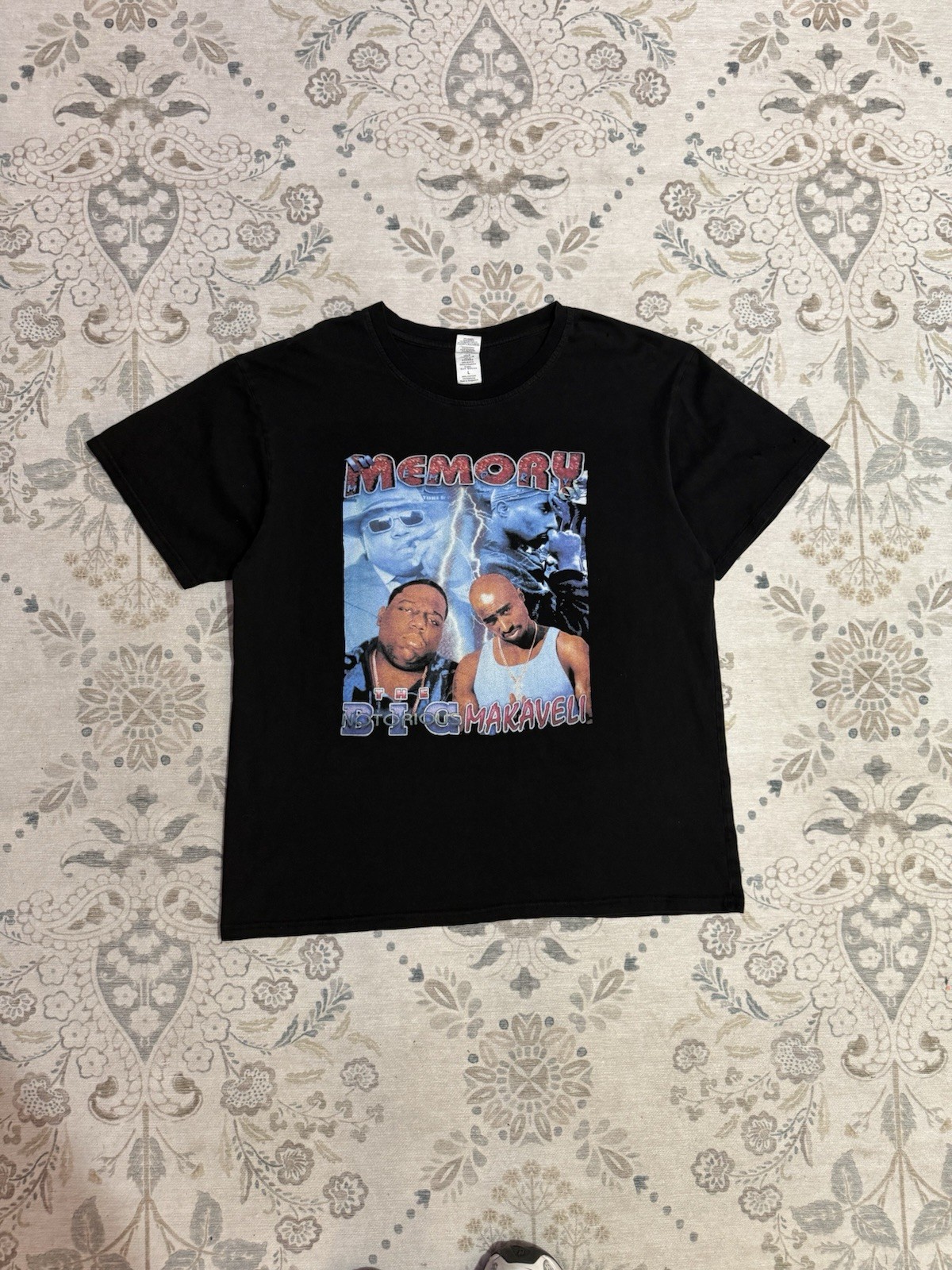 Vintage Y2K 2Pac Biggie Smalls Please Stop The Violence Rap Tee Size Large gallery