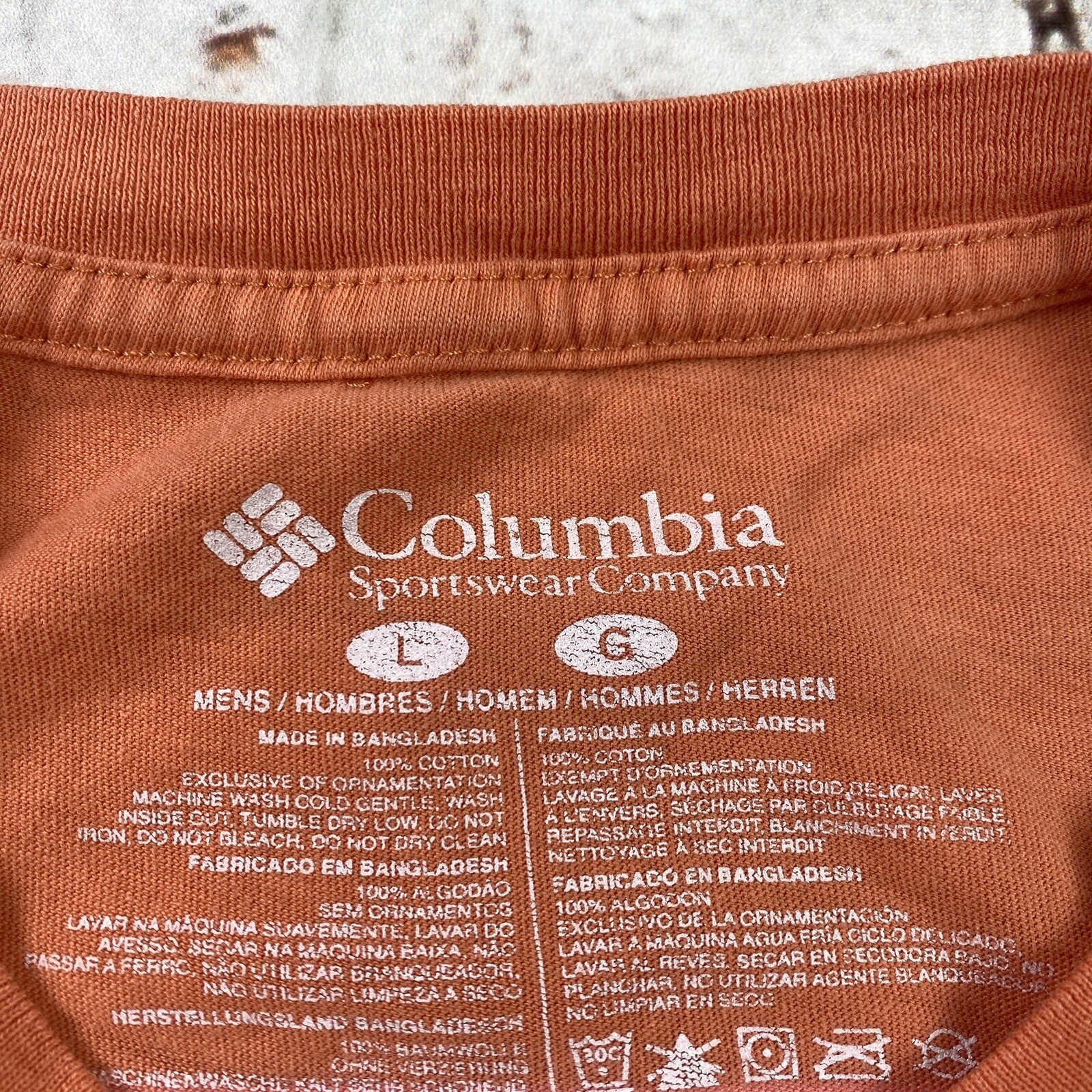 Columbia PFG Shirt Adult Large Orange Short Sleeve Fishing Camping Outdoor Mens gallery