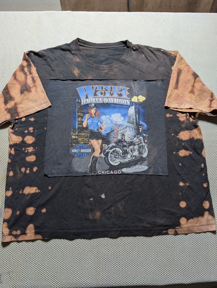Tommy Bahama Custom Made Windy City Chicago Harley Police Babe Parrot Shirt 2XL