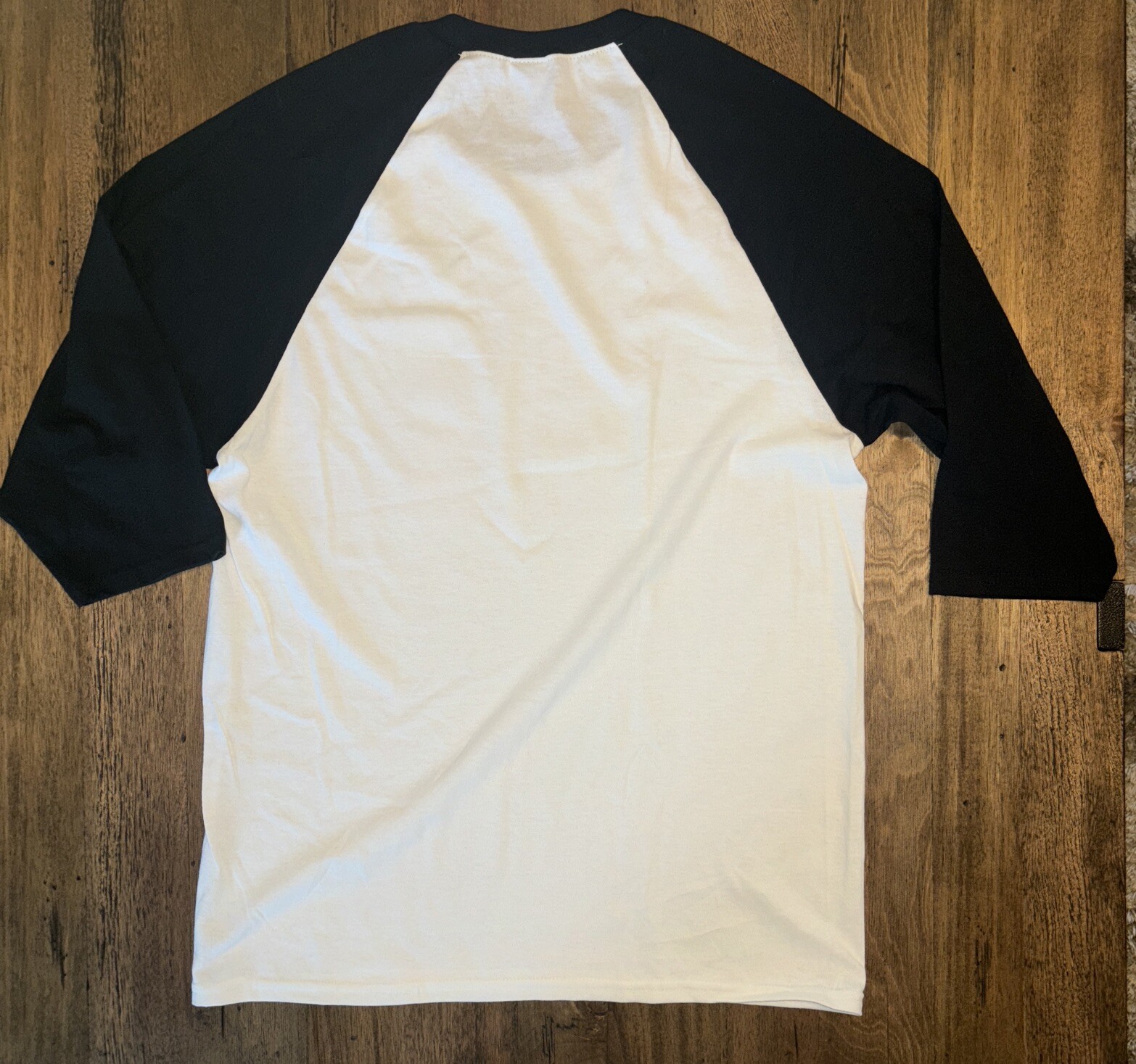 Gildan Medium 5700 Men's Baseball T-Shirt 3/4 Sleeve Raglan Black/White NWT gallery