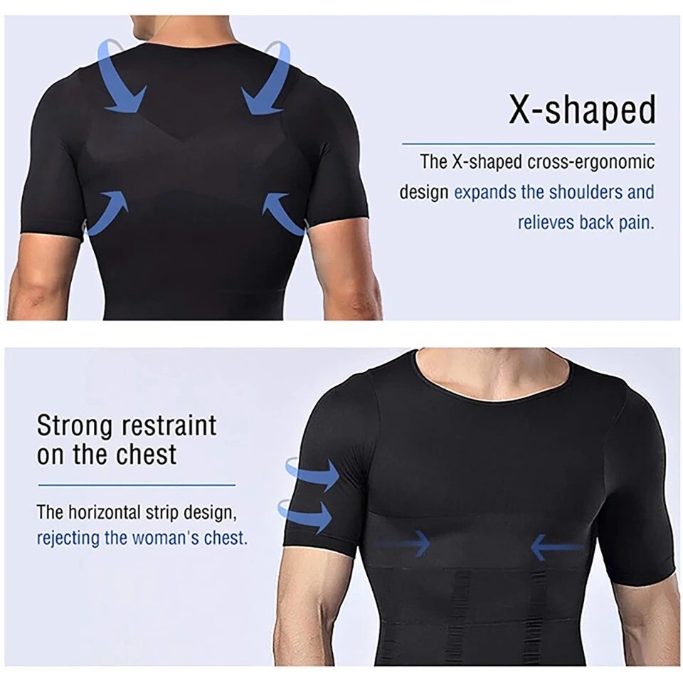 Gynecomastia Men's Slimming Shaper Shirt Abs Abdomen Slim Compression Shapewear gallery