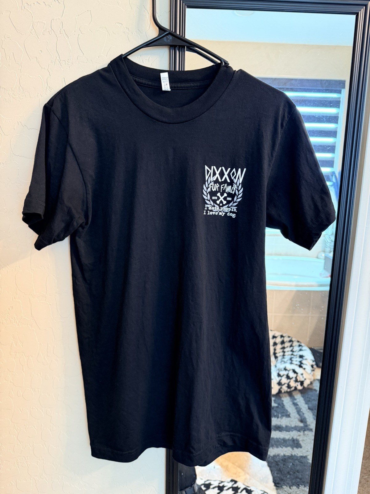 DIXXON Co Fur Family Black Tee T-Shirt Mens Small S I Hate People I Love My Dog gallery