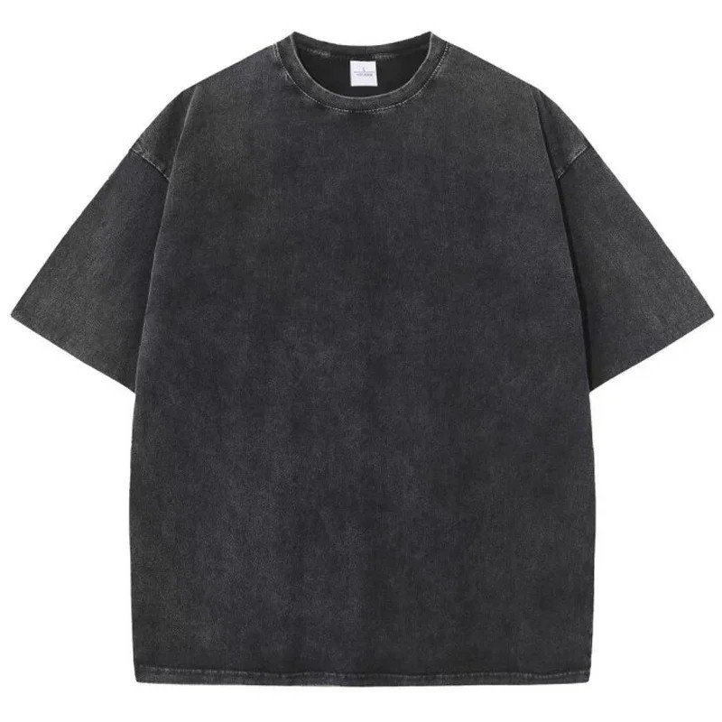 Men's Oversized Vintage Washed T-Shirt Heavyweight Cotton Loose Streetwear Tee gallery