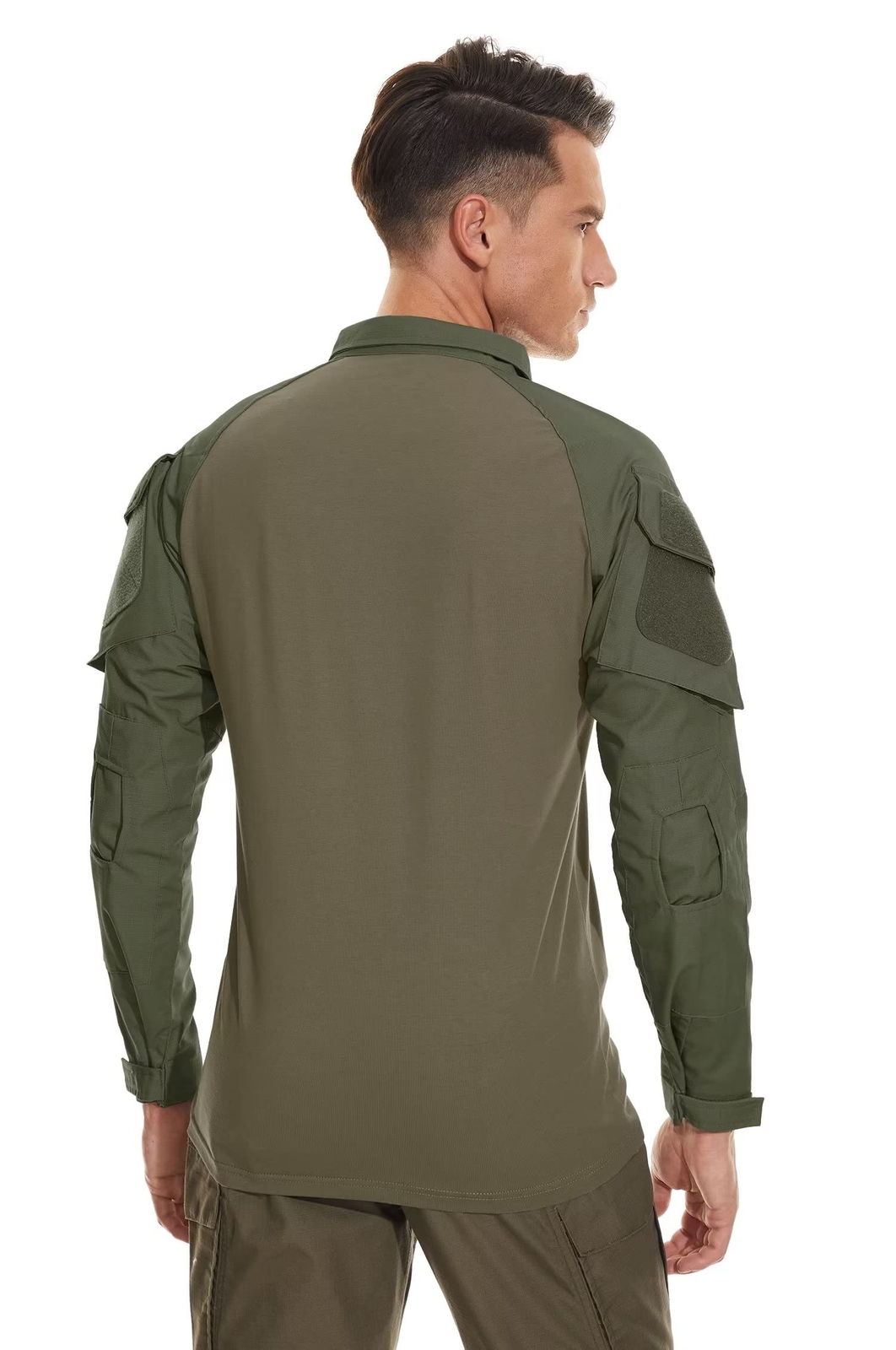 Men's Army Military Shirts Tactical Combat 1/4 Zip Pullover Ripstop Work T-Shirt gallery