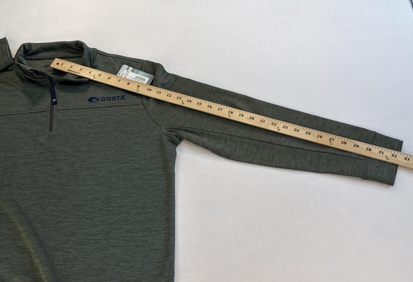 Costa Del Mar Tech Harbor Fleece 1/4 Zip Shirt - Size M Moss Green Heather NWT gallery