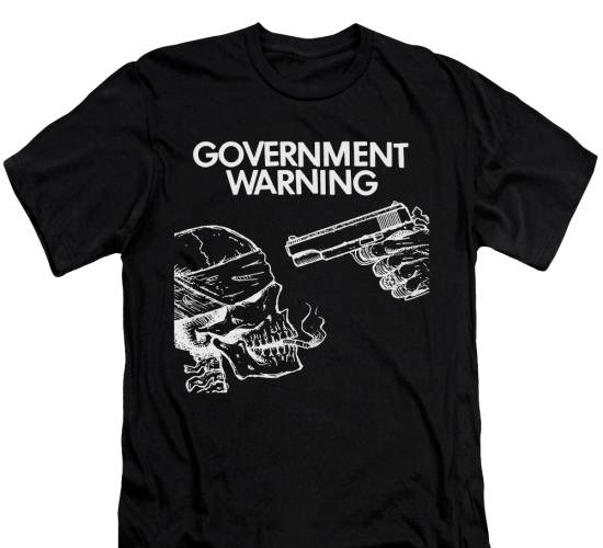 Government Warning T-Shirt Gothic Deathrock Goth Post Punk Music Unisex Tee gallery