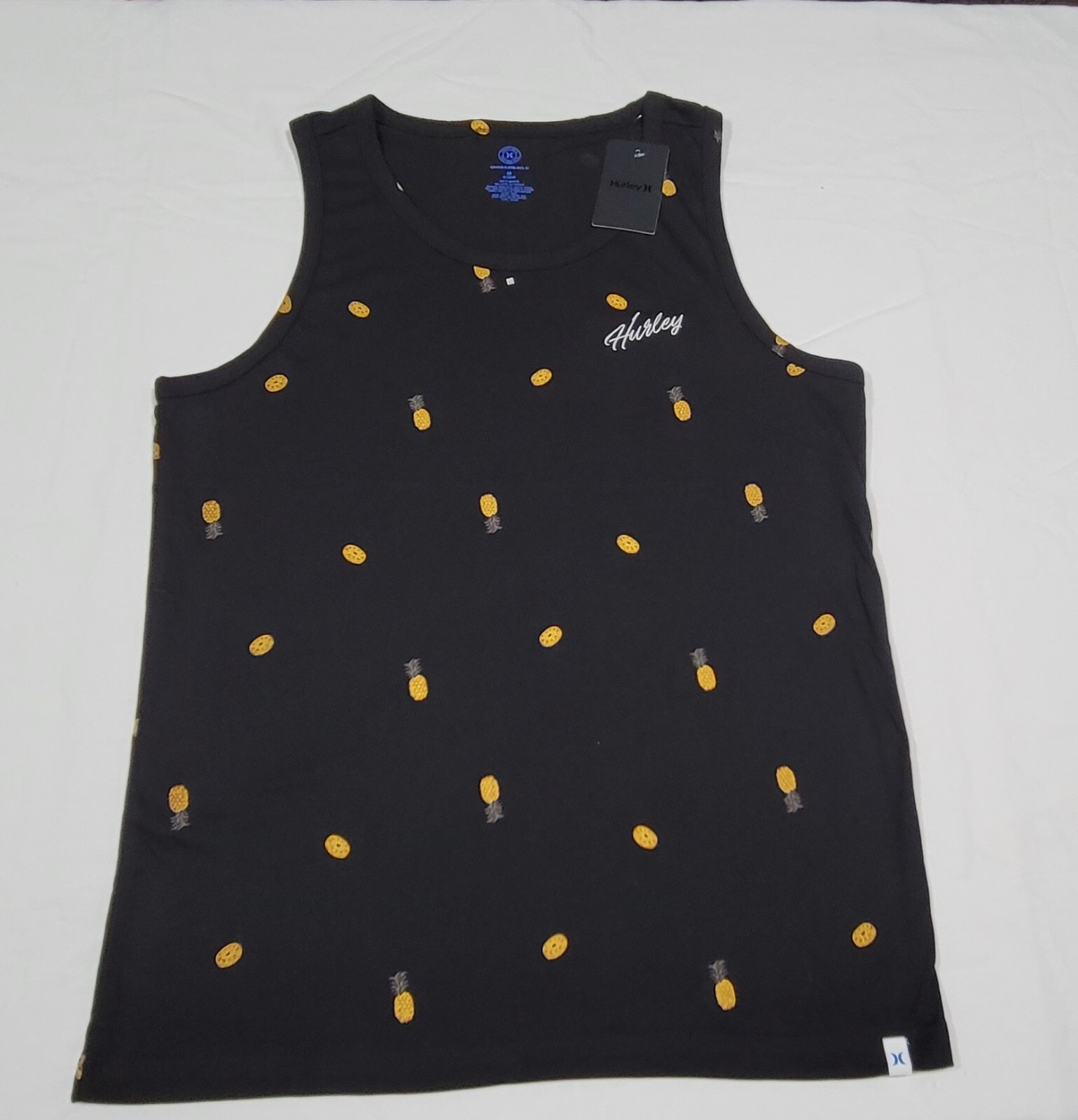 Hurley Men’s The One & Only Graphic Tank Top Soft Cotton Pineapple Tank