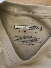Brooklyn Vertical Graphic Bear T-shirt Tan Siz Medium NWT