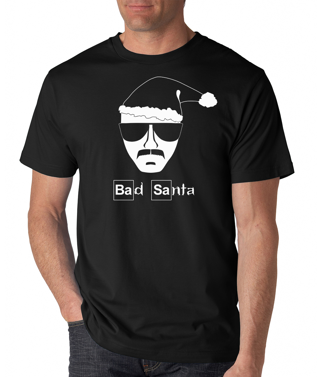 BAD SANTA Christmas gift Breaking Bad walter white xmas funny Heisenberg T-Shirt gallery