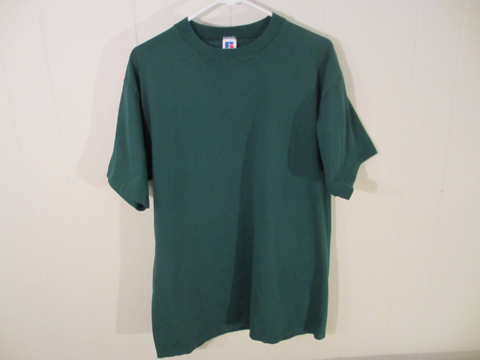 Vintage Russell Athletic Blank Green T Shirt Tag Size XL Made in USA