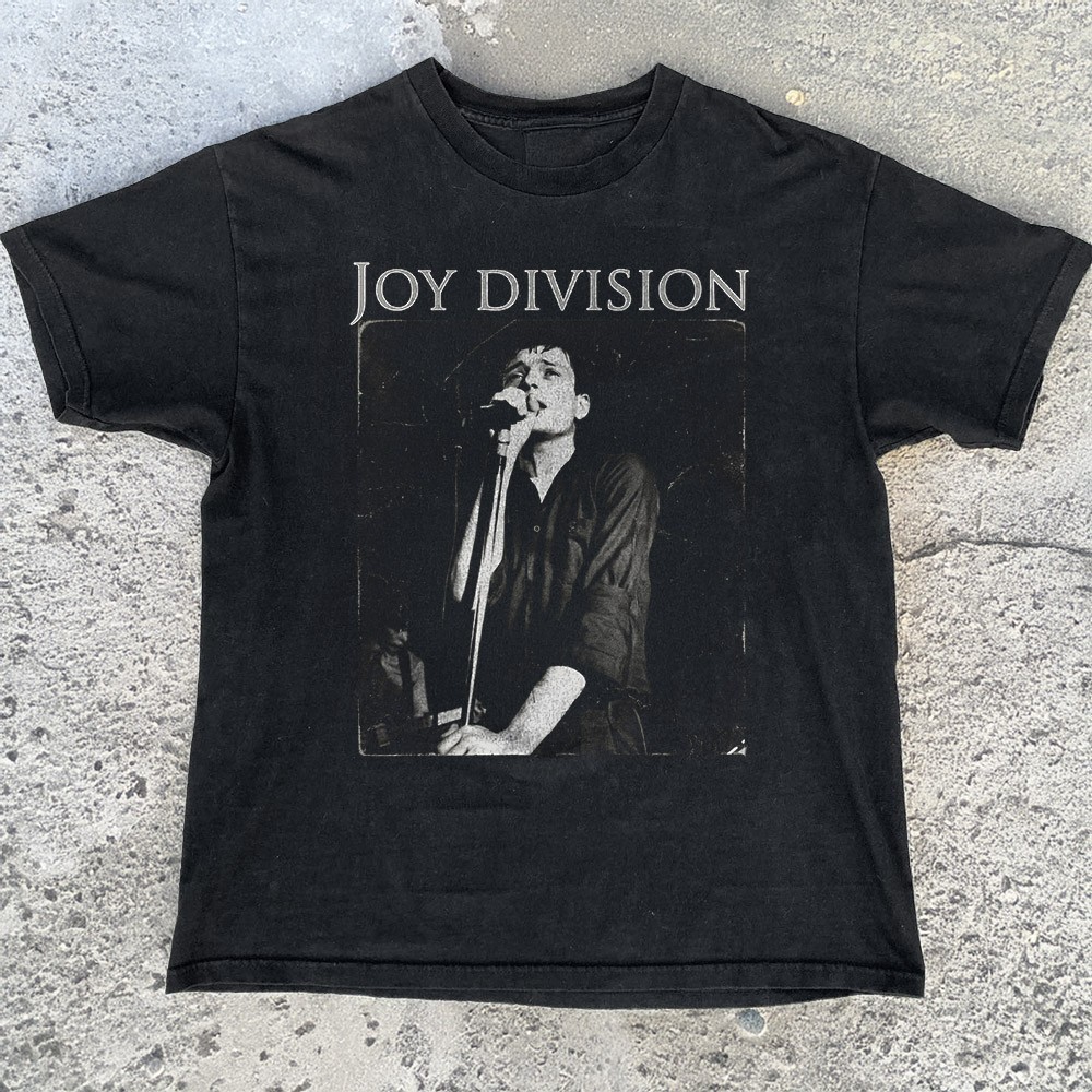Joy Division Ian Curtis Concert Photo Unisex Black T-shirt Size S-5XL