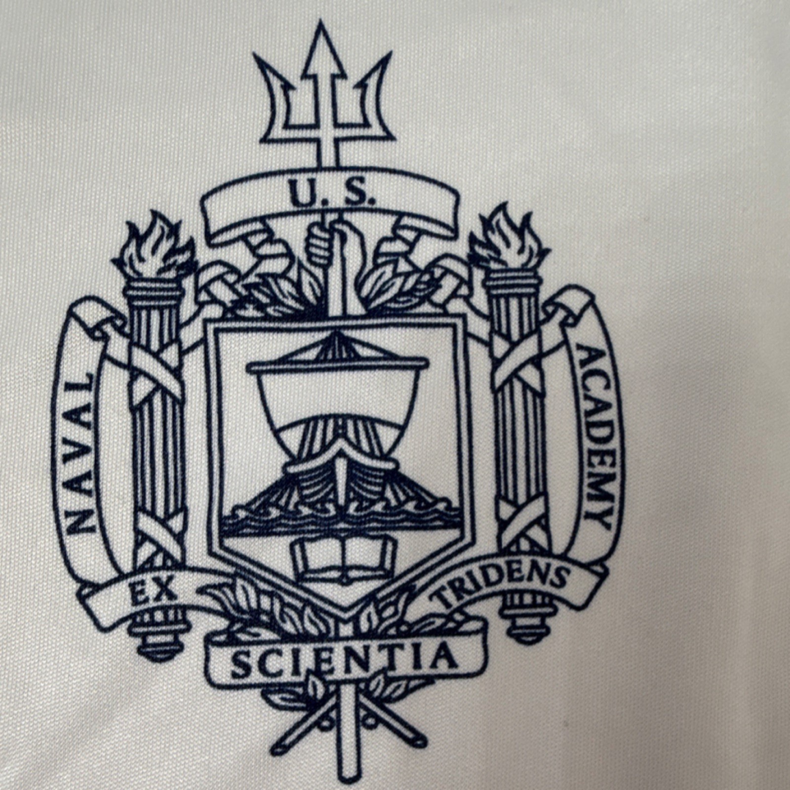 U.S. Naval Academy White Ringer T-shirt Navy Crest Militaria Made in USA size xs gallery