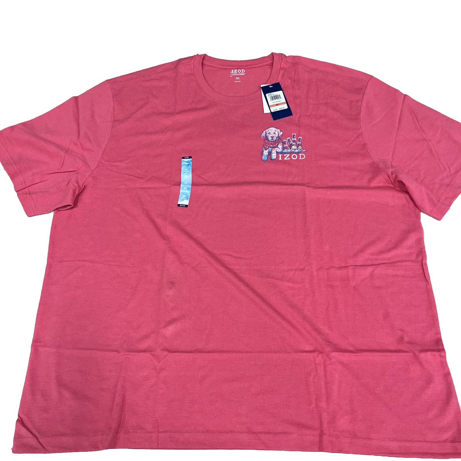 IZOD Saltwater Graphic Tee Rapture Rose Size 3XL