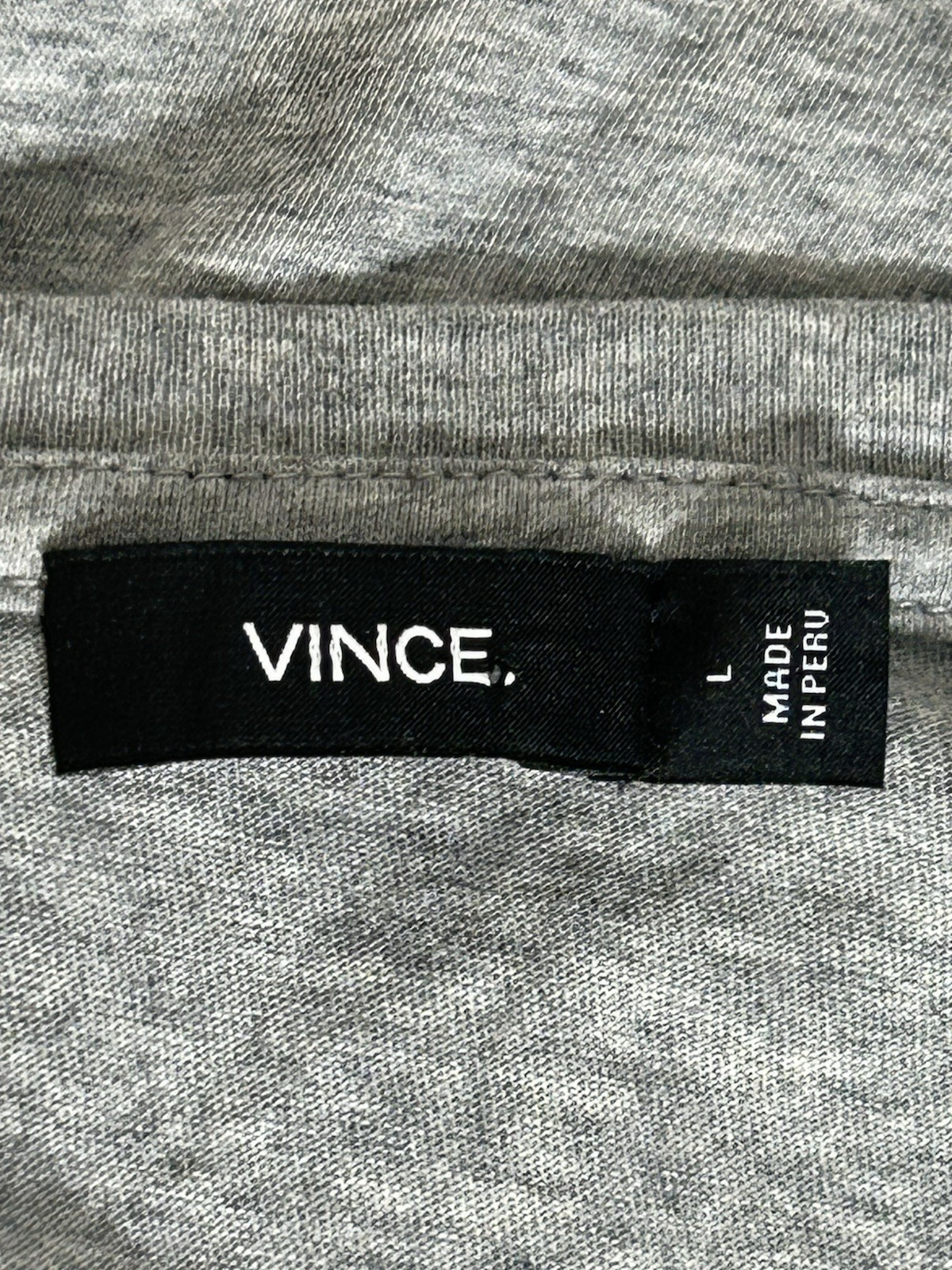 Vince V-Neck T-Shirt Gray Peruvian 100% Cotton Men’s Size LARGE gallery