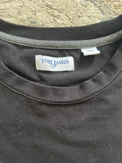 Tom James Black high quality men Stretch Cotton Tee t-shirt Size S/P gallery