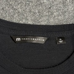 Travis Mathew Cloud Waffle Shirt Size XL Crewneck Textured Knit Long Sleeve Blk