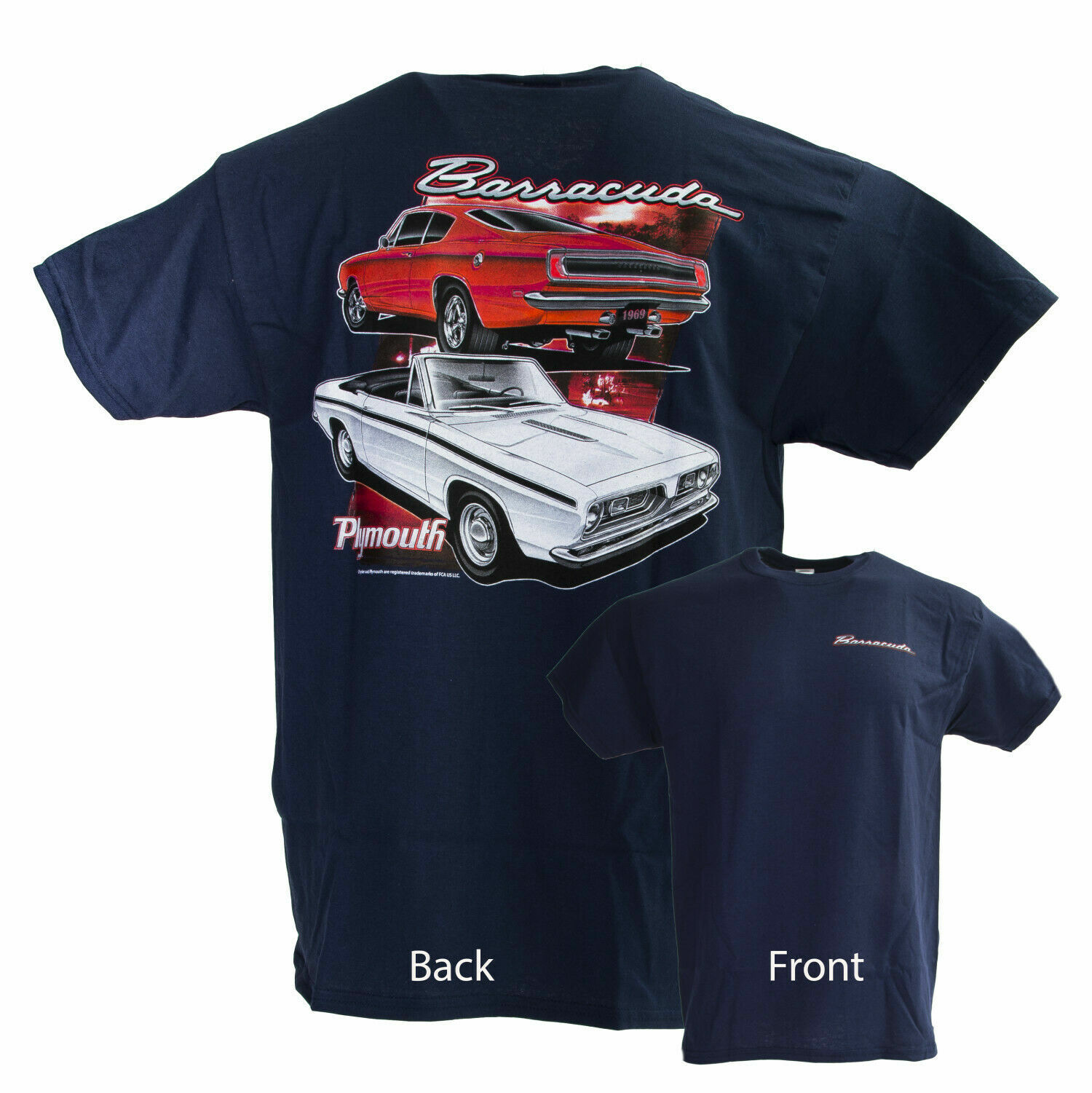 David Carey Originals Officially Licensed Plymouth Barracuda Tee shirt Mens 2XL