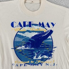 Vintage Cape May Whale Watching Shirt Mens S/M Dolphin Extinct Forever 90s