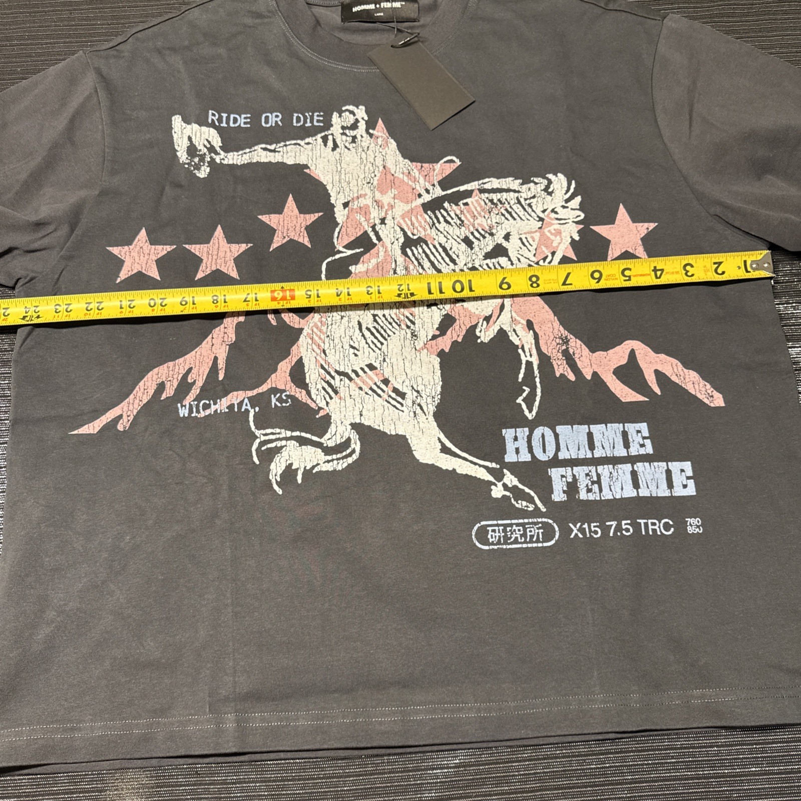 Homme Femme Ride Or Die L T Shirt Black. Boxy Fit. $120 Retail gallery