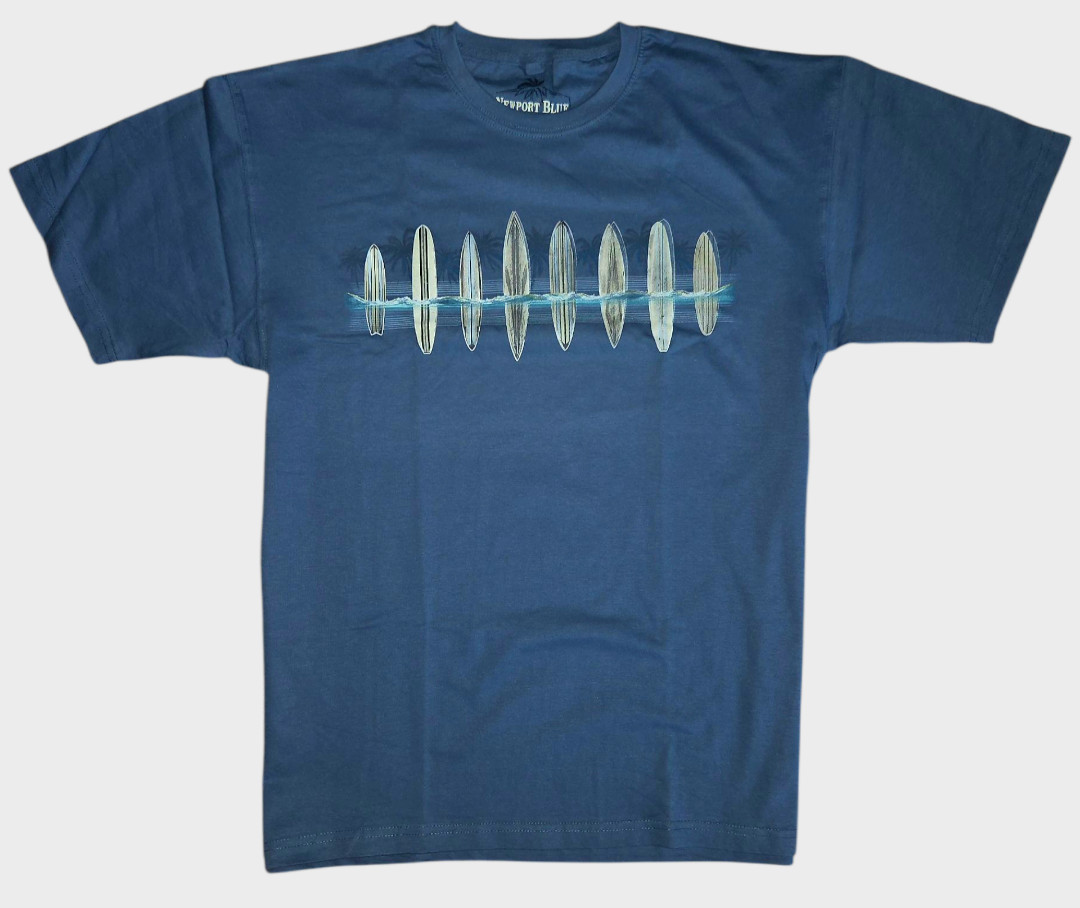 Newport Blue Men's T-shirt -SIZE LARGE -Margarita -Dive Bar-Relax-Palm Trees-NEW gallery