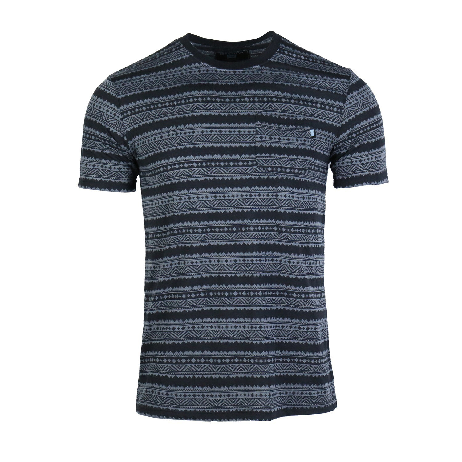 Men’s Casual Stripe Cotton Top Breathable Crew Neck T-Shirt Short Sleeve Tee