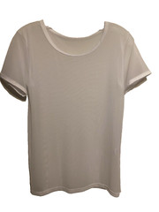 Unbranded Men’s Short Sleeve Sheer Mesh T-Shirt Stretch White NWOT Size Medium