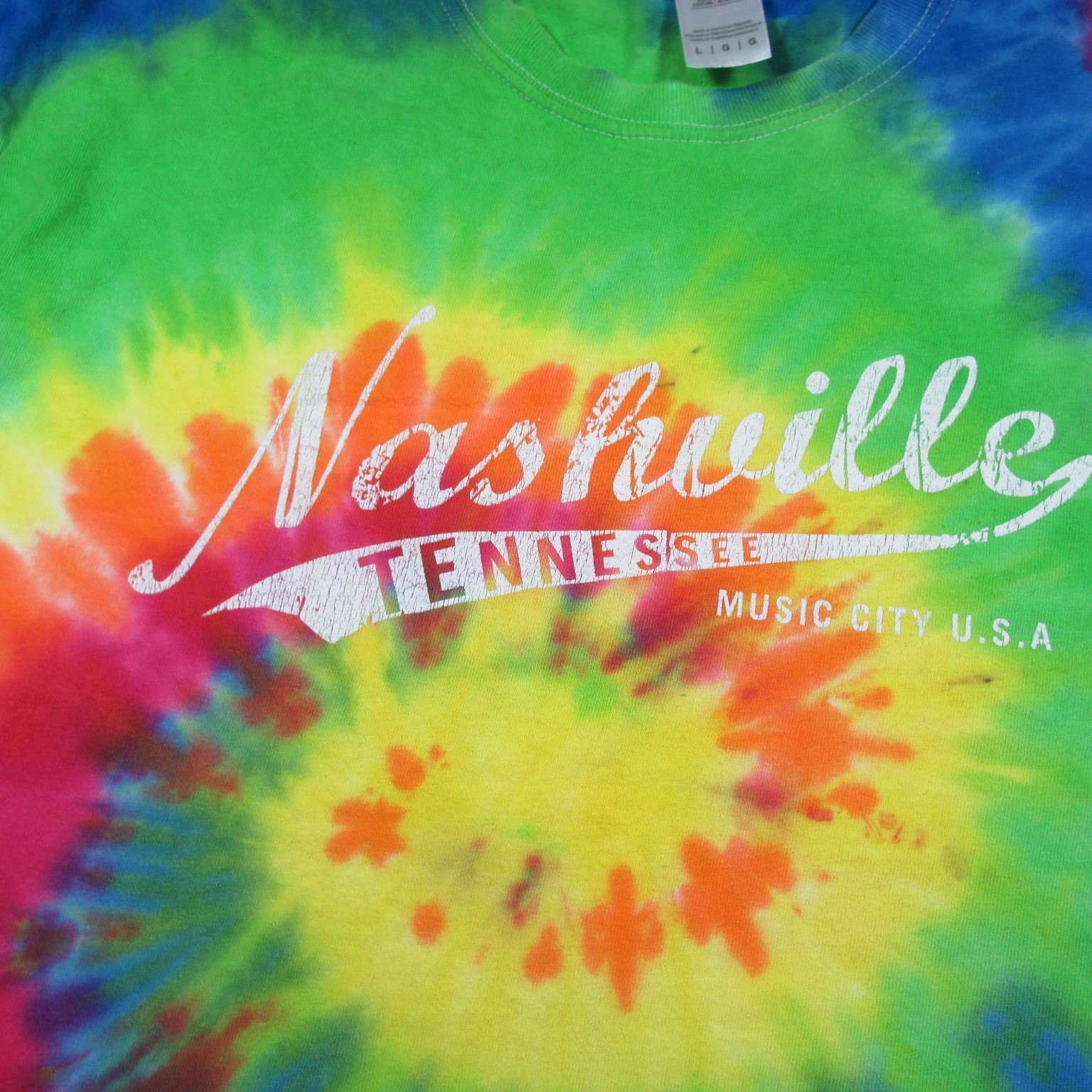Colortone mens colorful Nashville TN tiedyed tee shirt L gallery