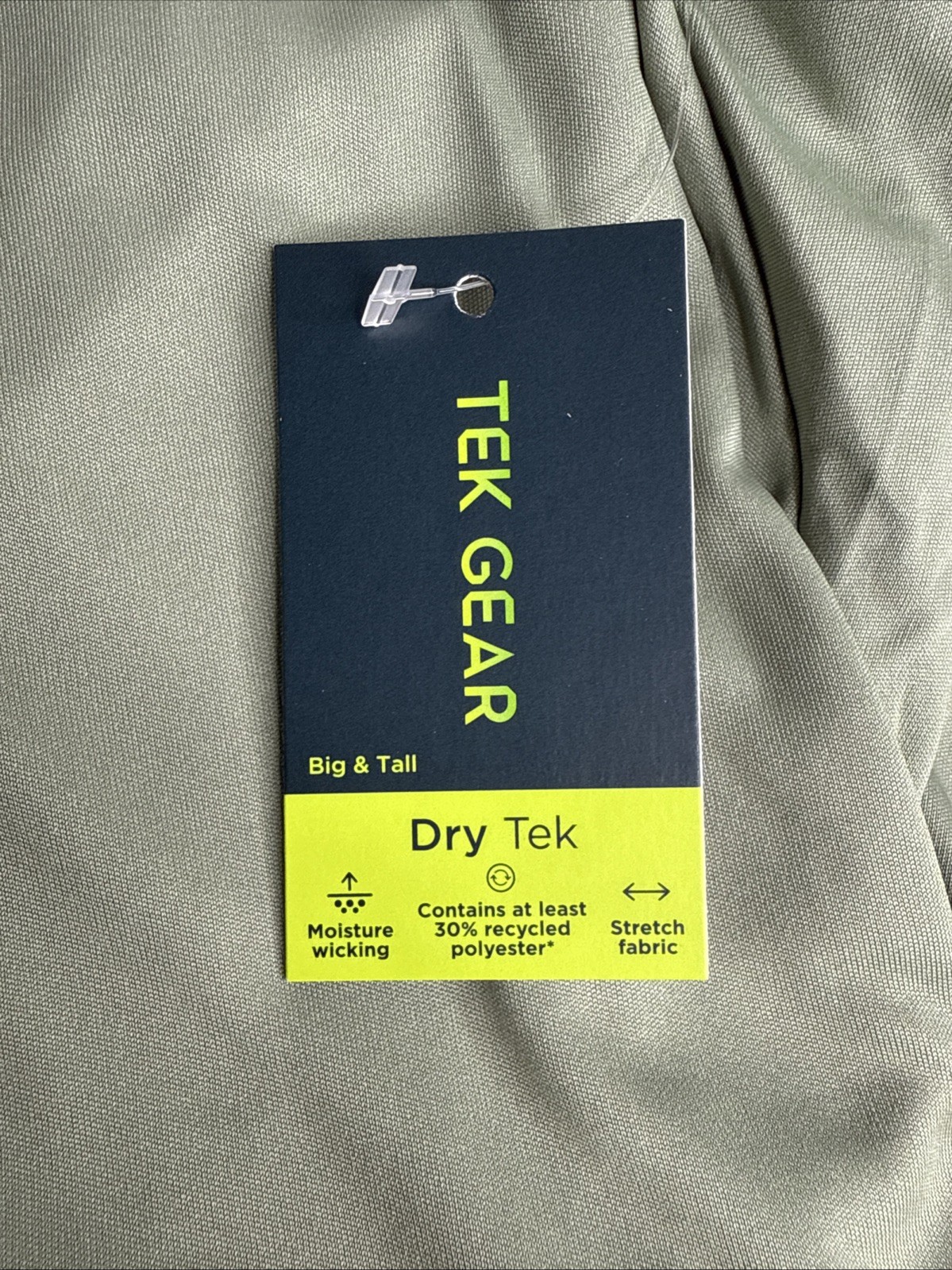 Tek Gear Dry Tek T-Shirt Short Sleeve Crew Neck Athletic Malou Green Men's XLT gallery