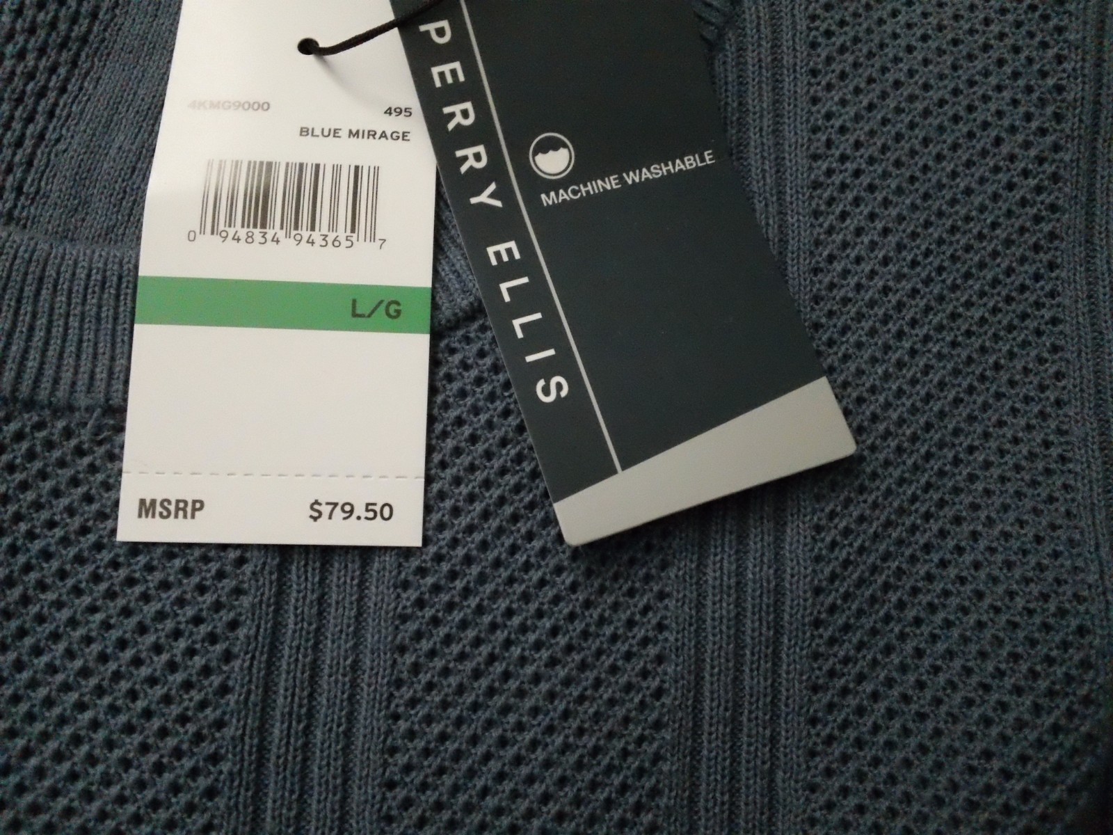 NWT Men's Size Large Perry Ellis Blue Mirage S/S T-Shirt gallery