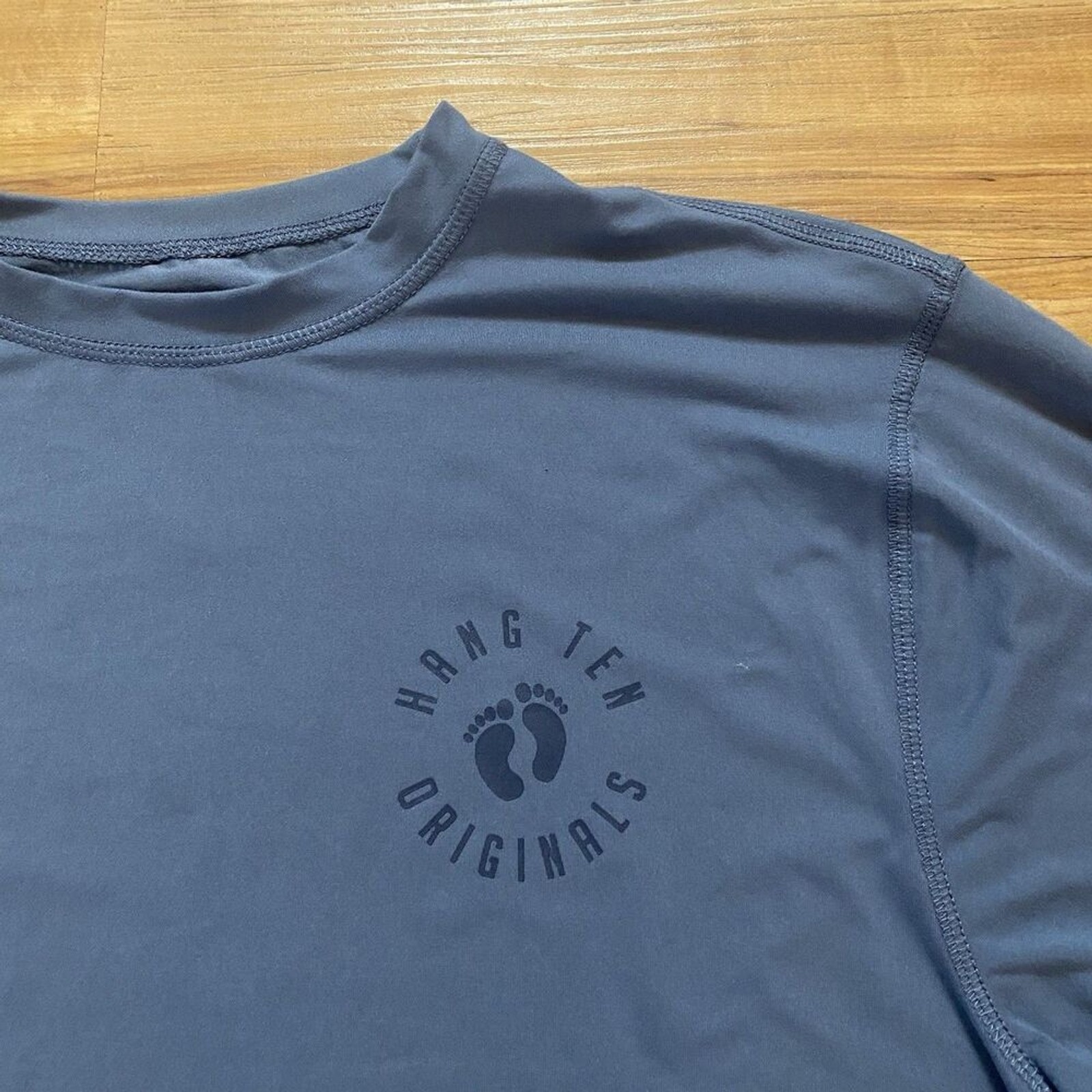 Hang Ten Mens XL Blue UPF 50+ Quick Dry Long Sleeve T-Shirt Sun Swim Rash Guard gallery
