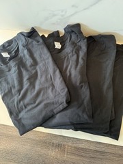 Men’s Crewneck Short Sleeved Plain Cotton T-Shirt 4-pack BLACK 2X 100% Cotton