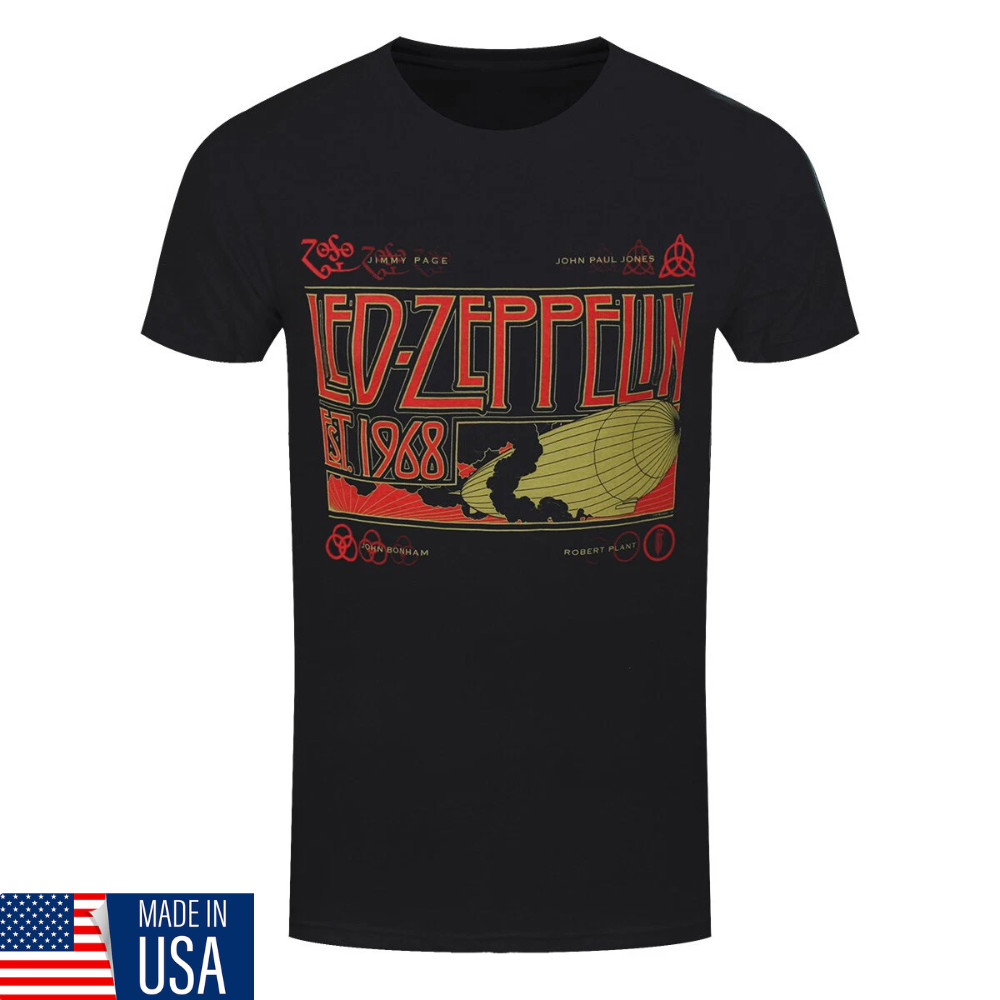 Led Zeppelin T-Shirt & Smoke Rock Band New Black Official - Led Zeppelin T-Shirt gallery