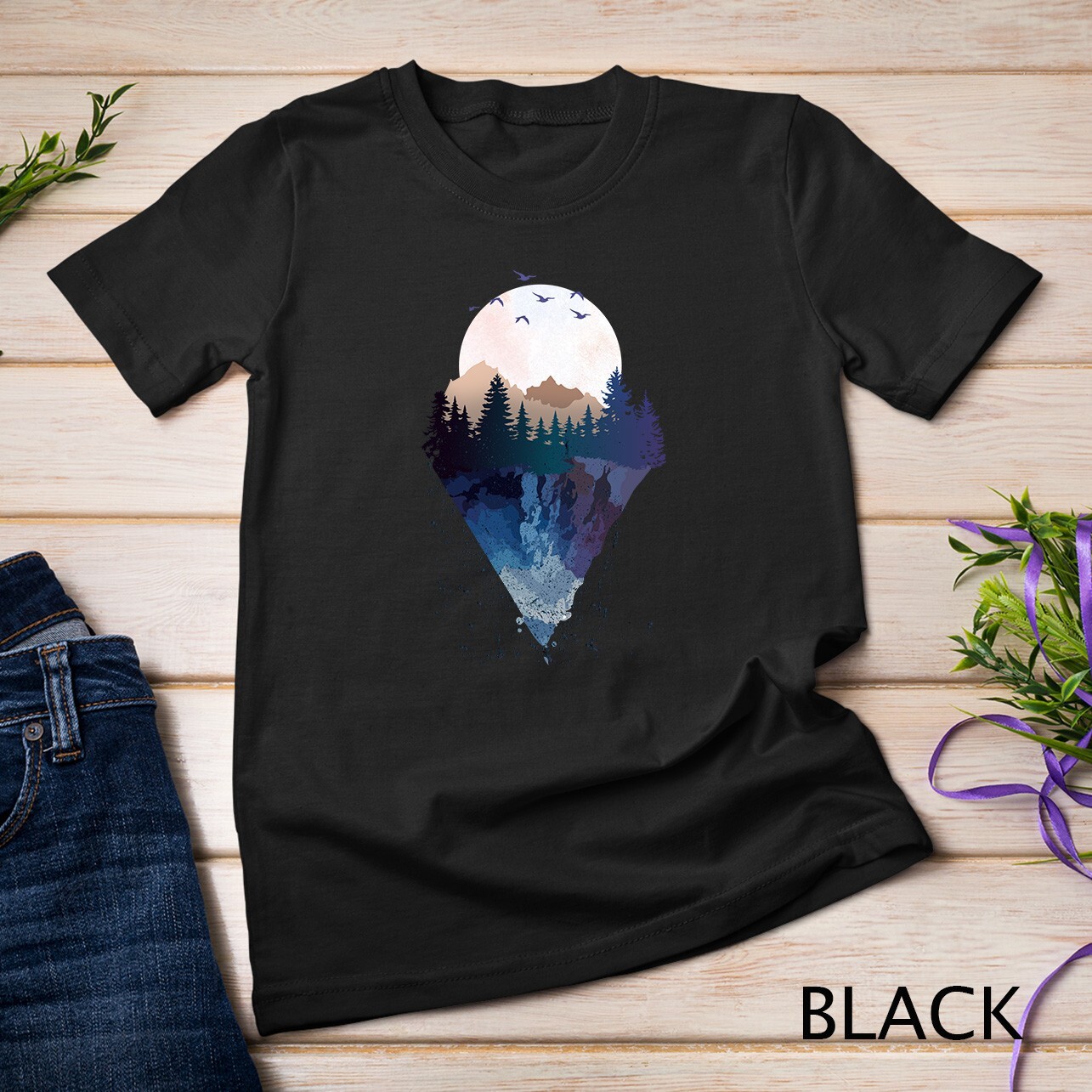Funny Geometric Mountain Abstract Geometry Outdoor Gifts T-Shirt Unisex T-shirt gallery
