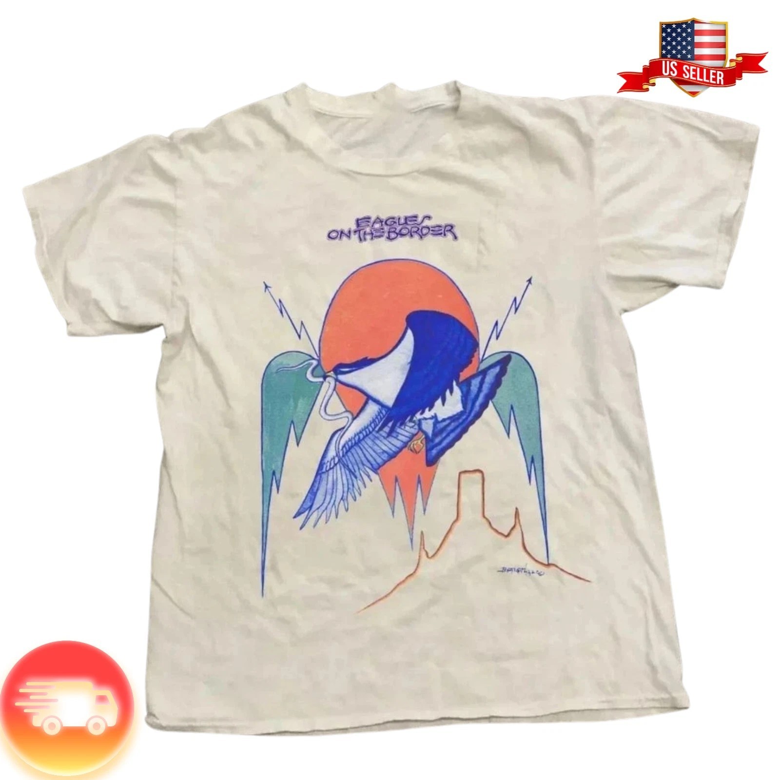 Eagles On The Border Concert Rock Band Tour Vintage Rare1974 T-Shirt gallery