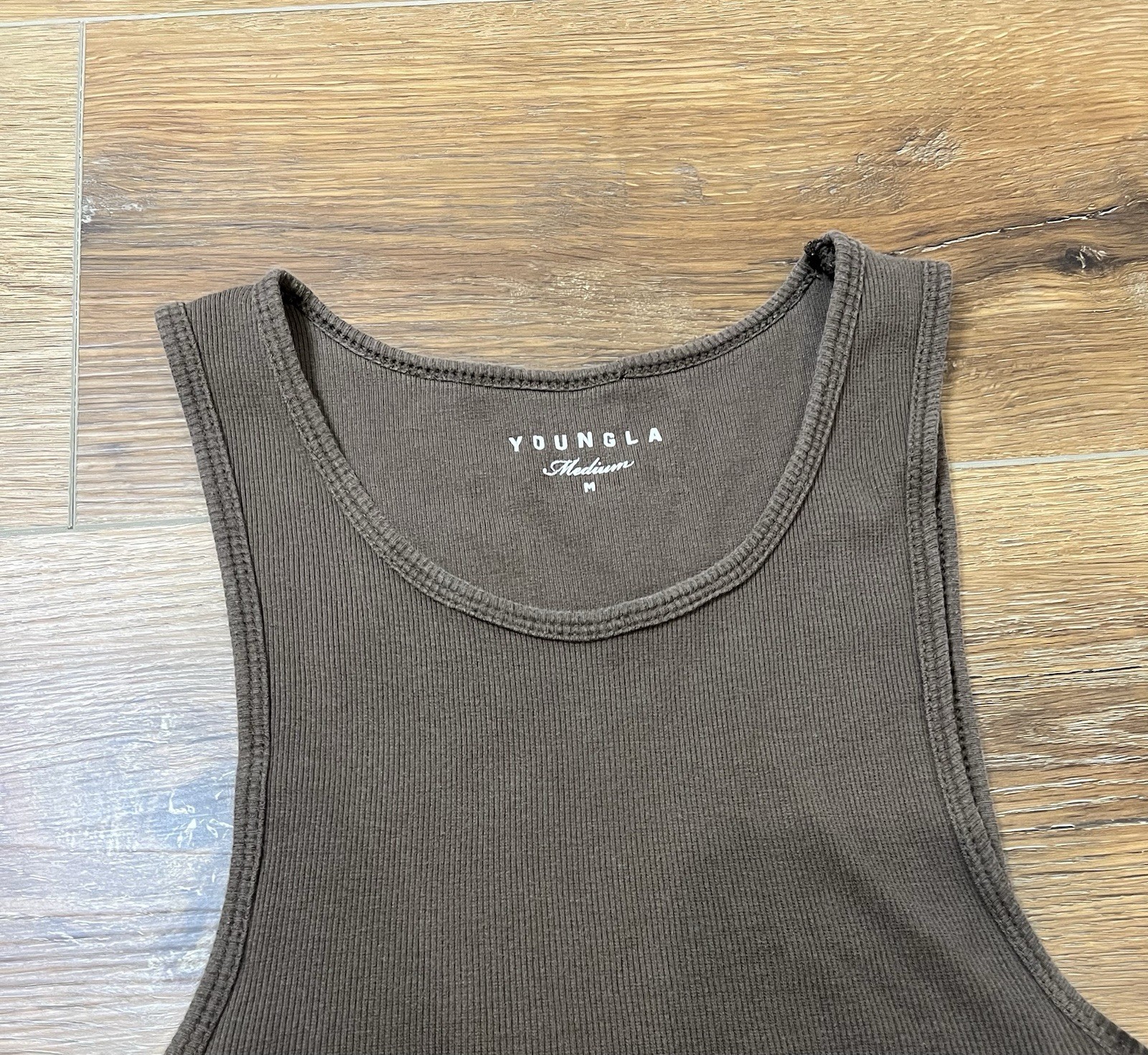 Pre Owned YoungLA 340 Wife Lovers Tank Top Brown Men Size Medium