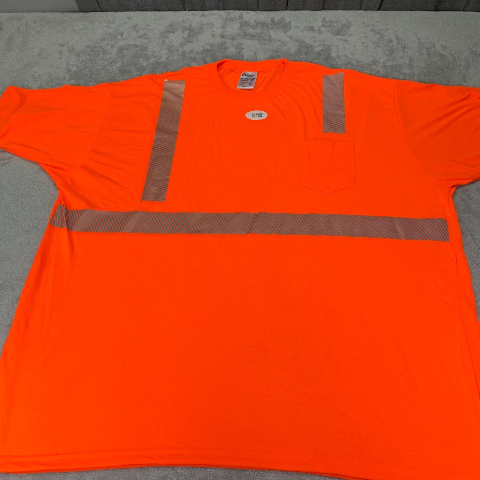 Men's Hi-Vis Orange Reflective Safety Work Shirt 5XL ANSI Class 2 3M Scotchlite gallery