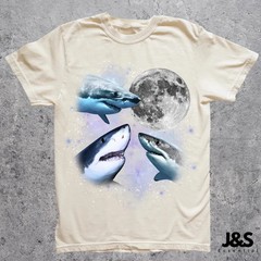 Three Sharks Vintage Graphic Comfort Tee Shirt Men Women Ocean Animal Gift