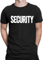 Security T-Shirt Front Back Print Men’s Tee Staff Event Uniform Bouncer…
