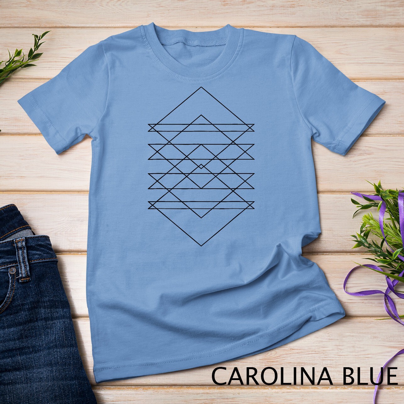 Sacred Geometry Abstract Art Geometric Triangle Lines Design Unisex T-shirt gallery