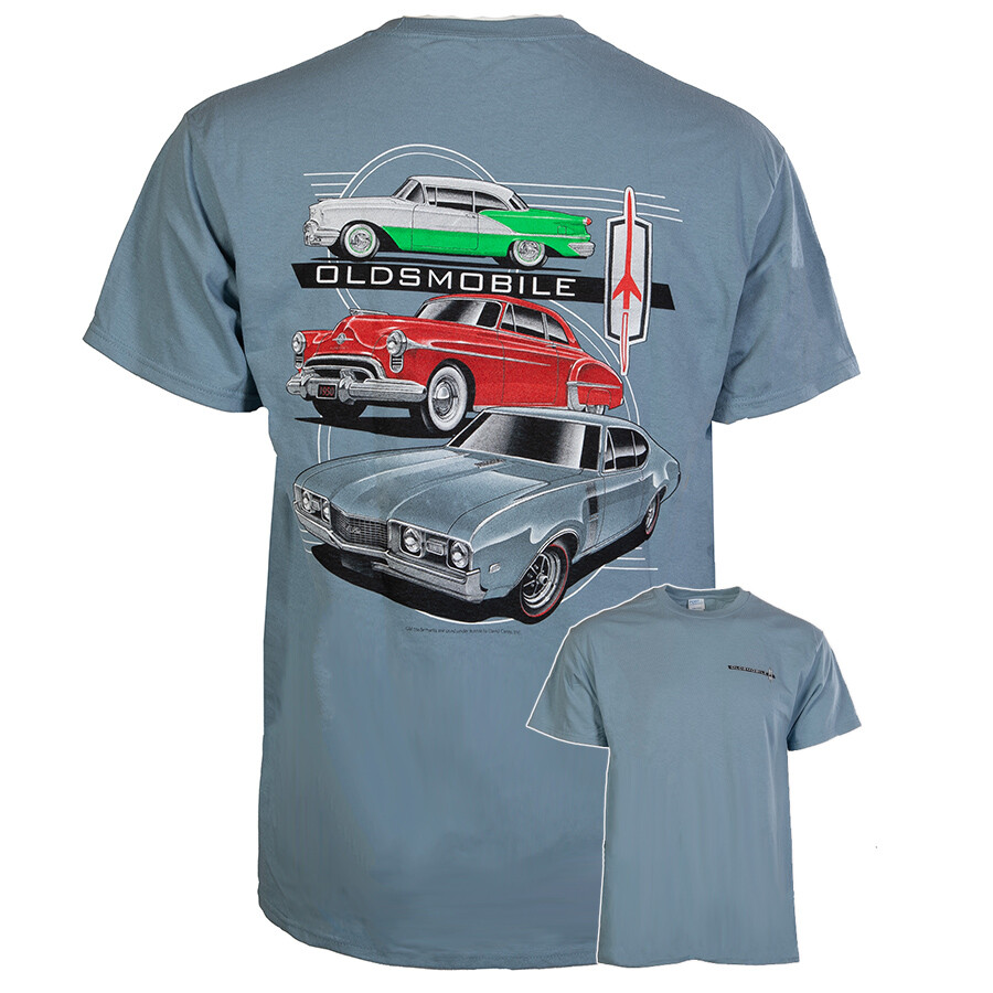 Oldsmobile Rocket 56 Couple 88 Cotton T-Shirt Blue Official Licensed