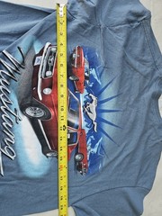 Ford Mustang Blue Delta Pro Weight Double Sided Classic Cars T-Shirt – Large