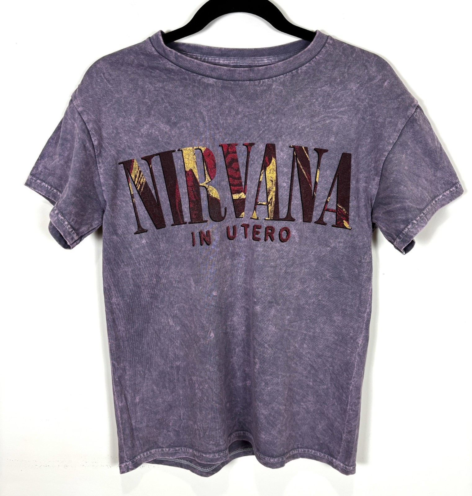 Nirvana Band Tee Purple In Utero Angel Grunge 90s Band T-Shirt Small
