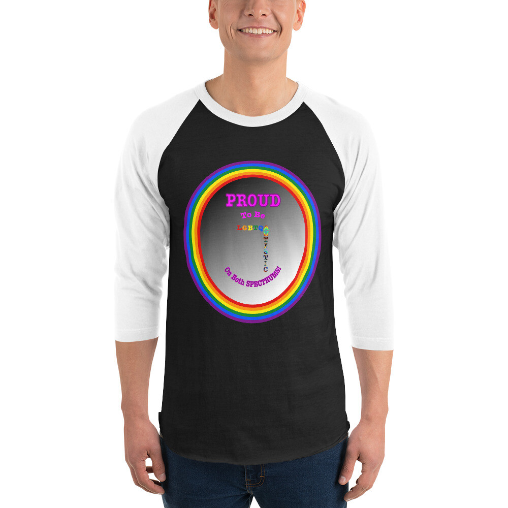 “LGBTQAutistic” 3/4 sleeve raglan shirt ASD Autistic Spectrum LGBTQ Gay Pride