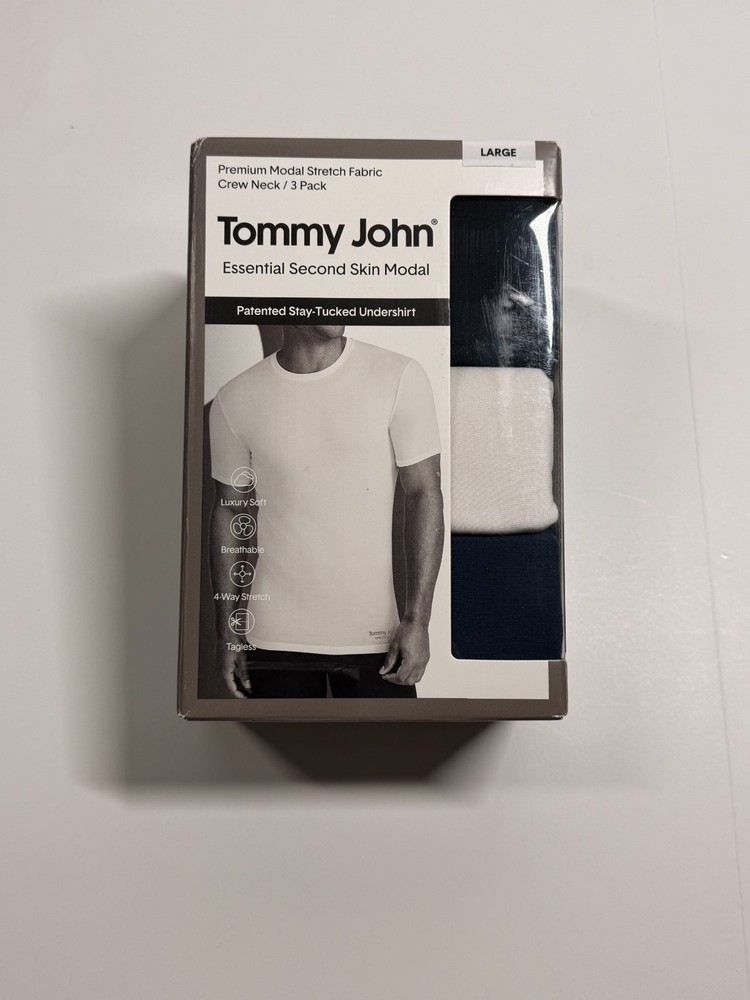 NWT Tommy John Second Skin Crew Neck Undershirt – Multicolors – Large – 3 Pack