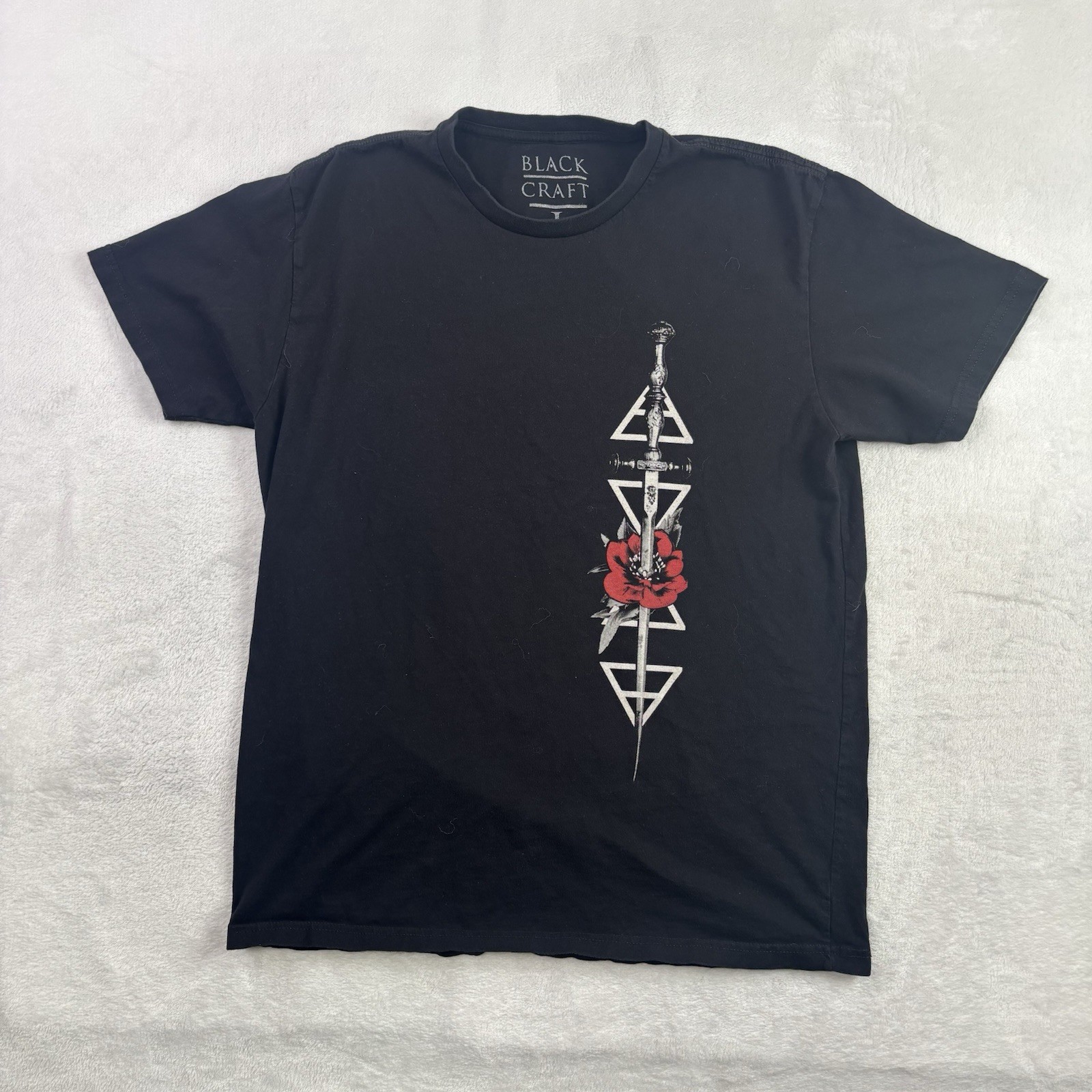 BlackCraft Cult Death Shall Blossom Rose Black Short Sleeve Graphic Shirt Mens L gallery