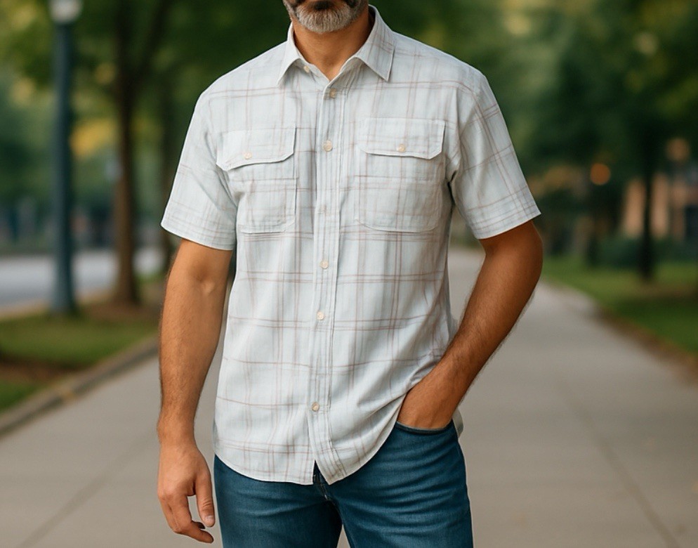 Habit Travel Shirt L Plaid UPF 40 Sun Protection Lightweight Fishing Sports gallery